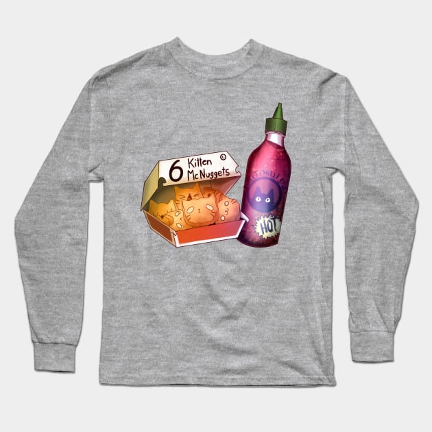 Menu 5 kitten McNuggets and Sweet Chili sauce Long Sleeve T-Shirt by ThePaper